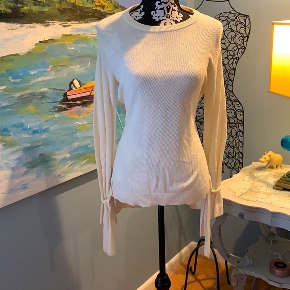 1 State Sweater Top,Unique,Super Cute!Waffle Knit Bell/Ties Sleeve,Size XS - Picture 6 of 11